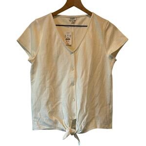 NWT J. Crew Textured Buttondown Tee